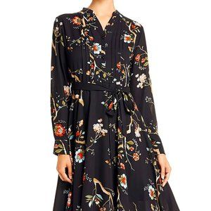 Nanette Lepore Pintucked Floral Print Shirt Dress Size US 4